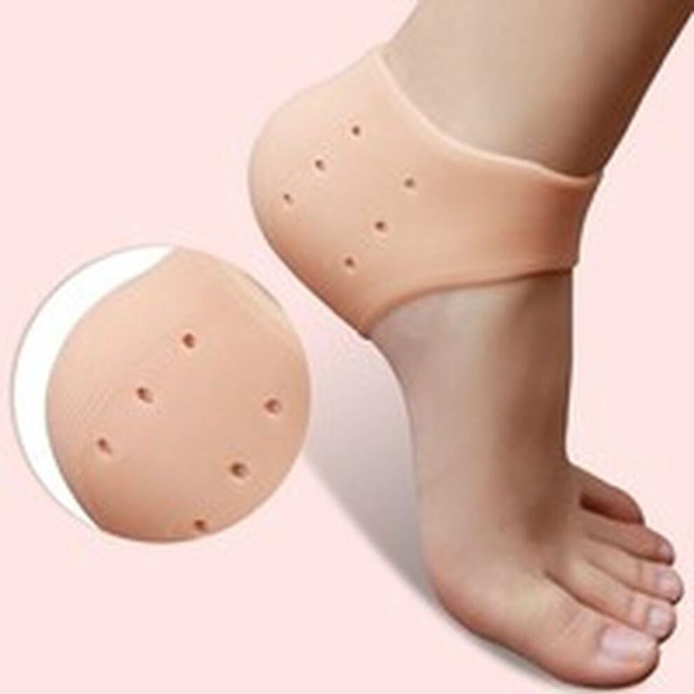 (brown) 1 Pair Silicone Heel Protector Toe Socks Heel Crack Heel Chapped Sets Men And Women