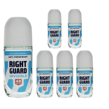 6 x 50ml Right Guard Women Invisible Roll On 48h Anti-Perspirant