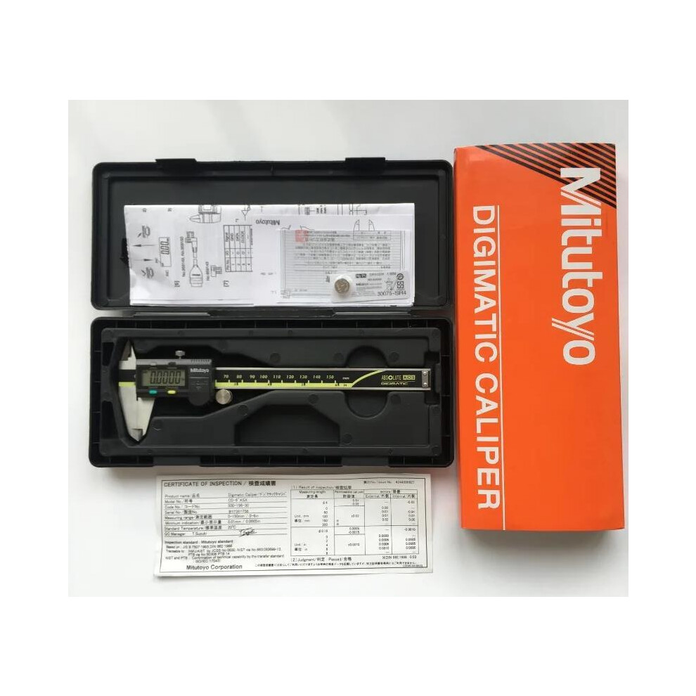 (150mm) Mitutoyo Caliper 500-196-30 LCD Digital Vernier Calipers 6in Electronic Measuring Stainless Steel
