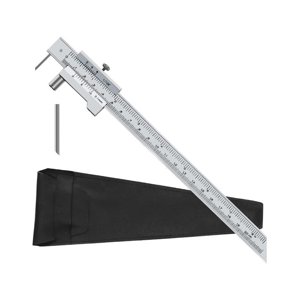 (Caliper 1Set) 0-200Mm Multifunctional Parallel Scribing Caliper Stainless Steel Marking Ruler Semicircular Gauge Measuring 9008532341463