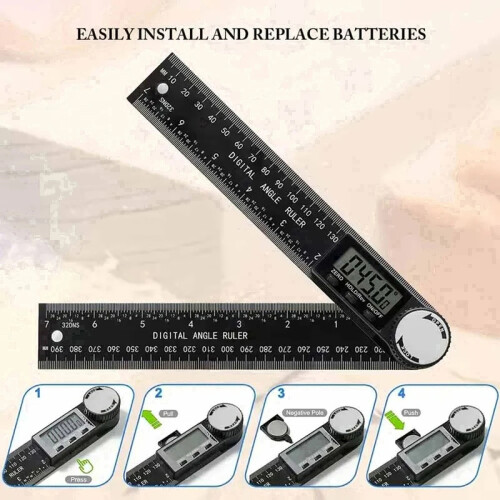 (Black Version) Digital Angle Finder Ruler Precision Angle Measuring Tool for Woodworking Carpentry DIY Projects Premium 1