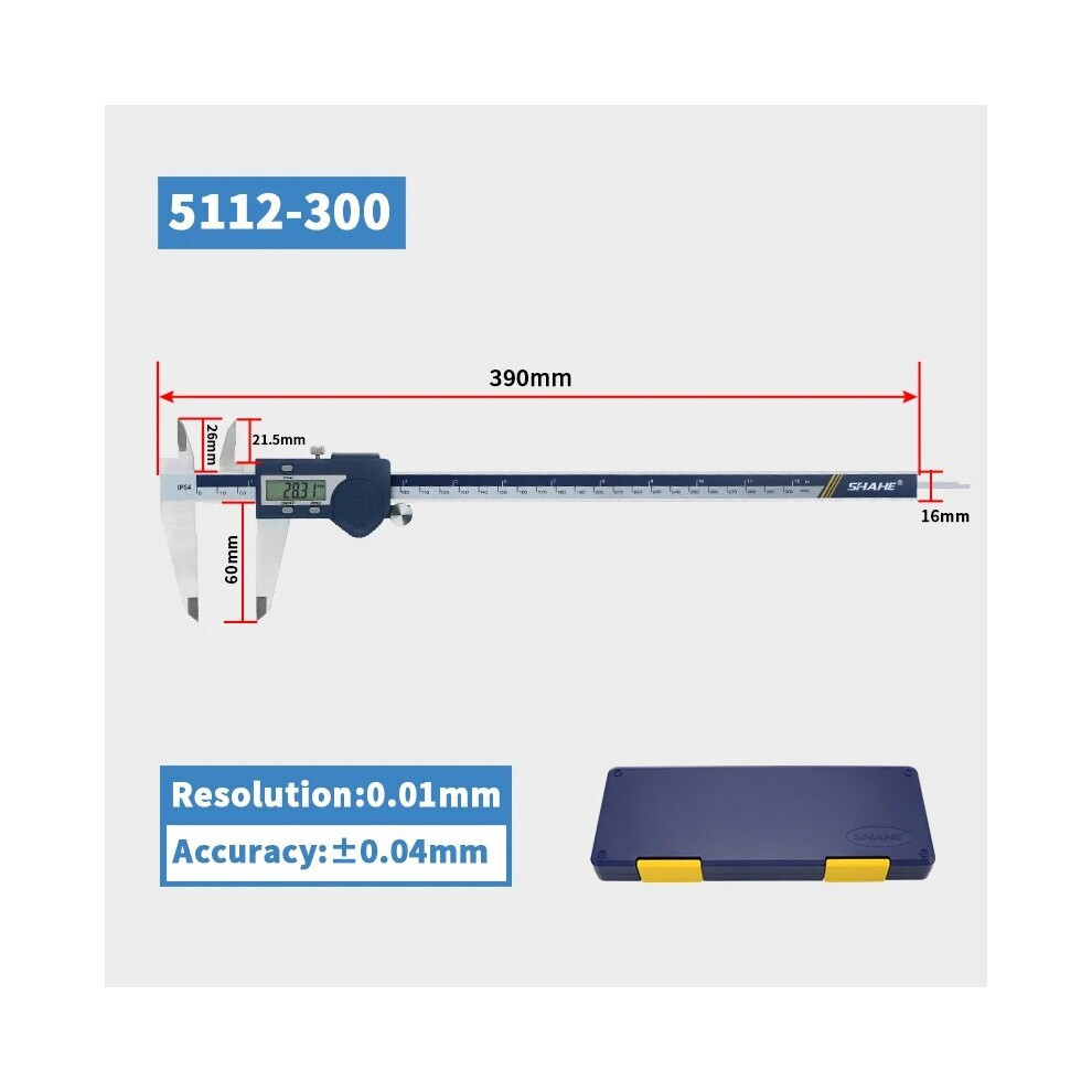 (5112-300) Shahe Hardened Stainless Steel Digital Caliper Electronic Vernier Caliper Micrometer Measuring Tools 9008532350410