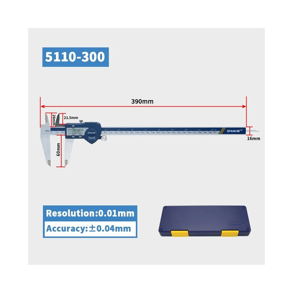 (5110-300) Shahe Hardened Stainless Steel Digital Caliper Electronic Vernier Caliper Micrometer Measuring Tools 9008532350397
