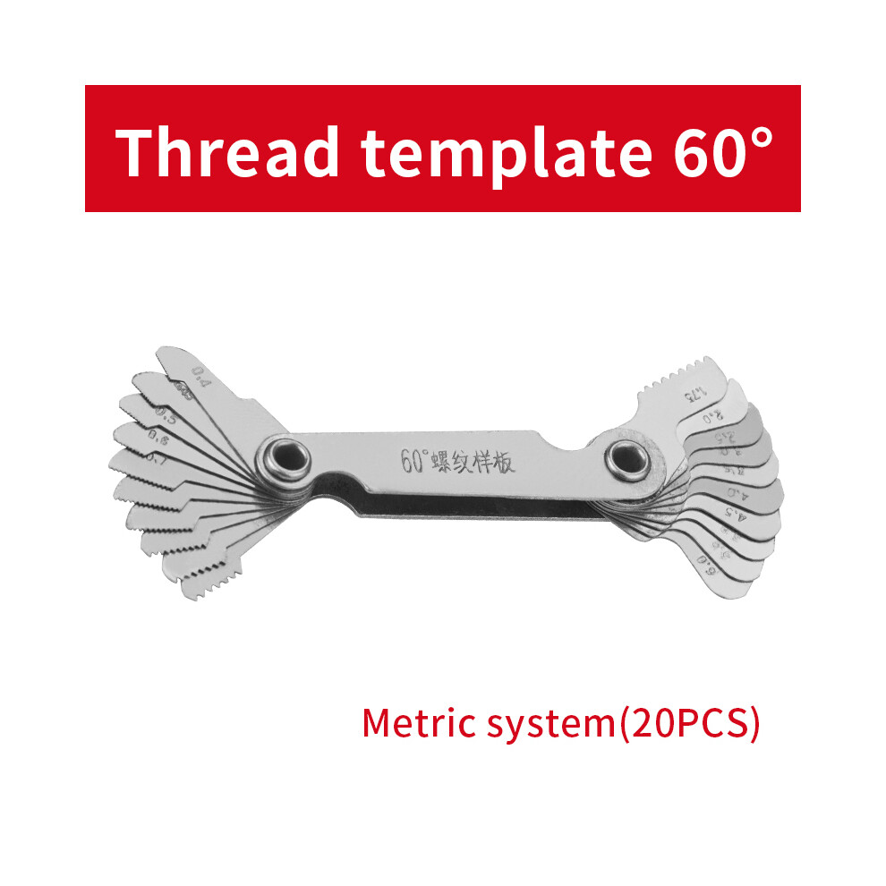 (60 Degrees Metric) Imperial Metric Thread Plug Gauge Thread Gear Tooth Gauge Measuring Centre 20Pcs 9008532348998