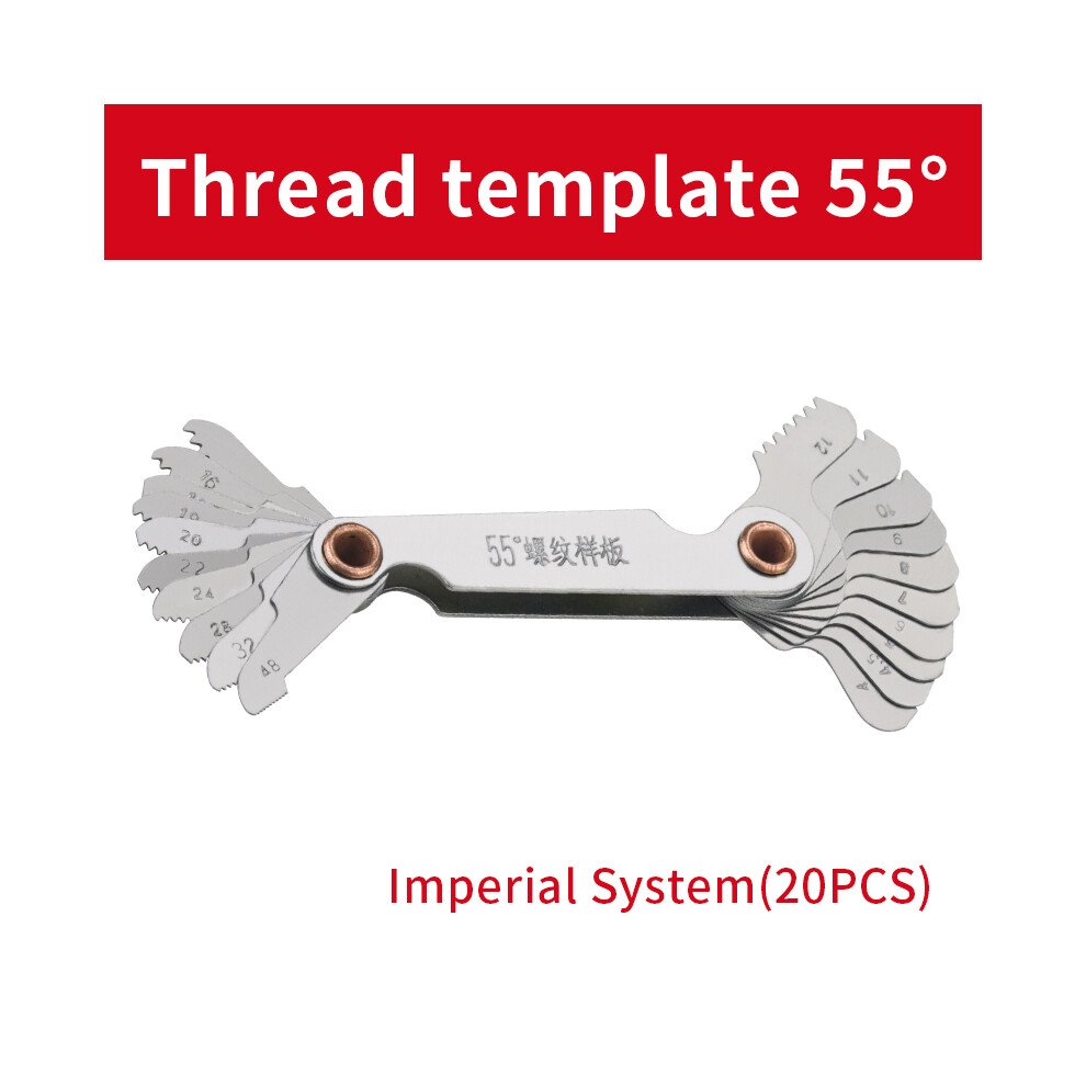 (55 Degrees Imperial) Imperial Metric Thread Plug Gauge Thread Gear Tooth Gauge Measuring Centre 20Pcs 9008532348981