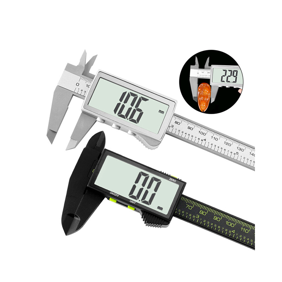 (Black) Lcd Digital Electronic Vernier Caliper Inspection Tools Job Measuring Gauging Measurement Analysis Instruments 9008532343122