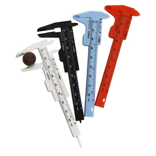Blue Mini Measure (Light blue) 80mm Mini Plastic Sliding Vernier Caliper Gauge Measure ...