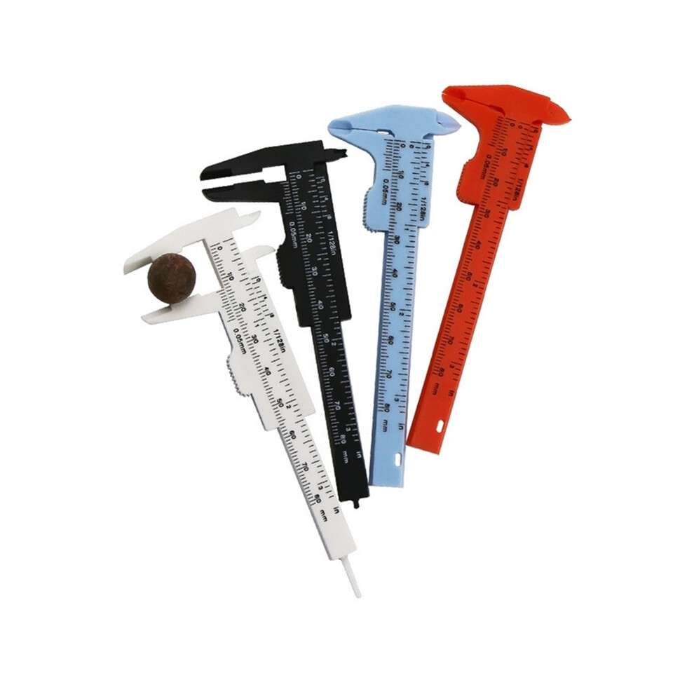 (White) 80Mm Mini Plastic Sliding Vernier Caliper Gauge Measure Tool Ruler Micrometer Hand Tool 9008532349254