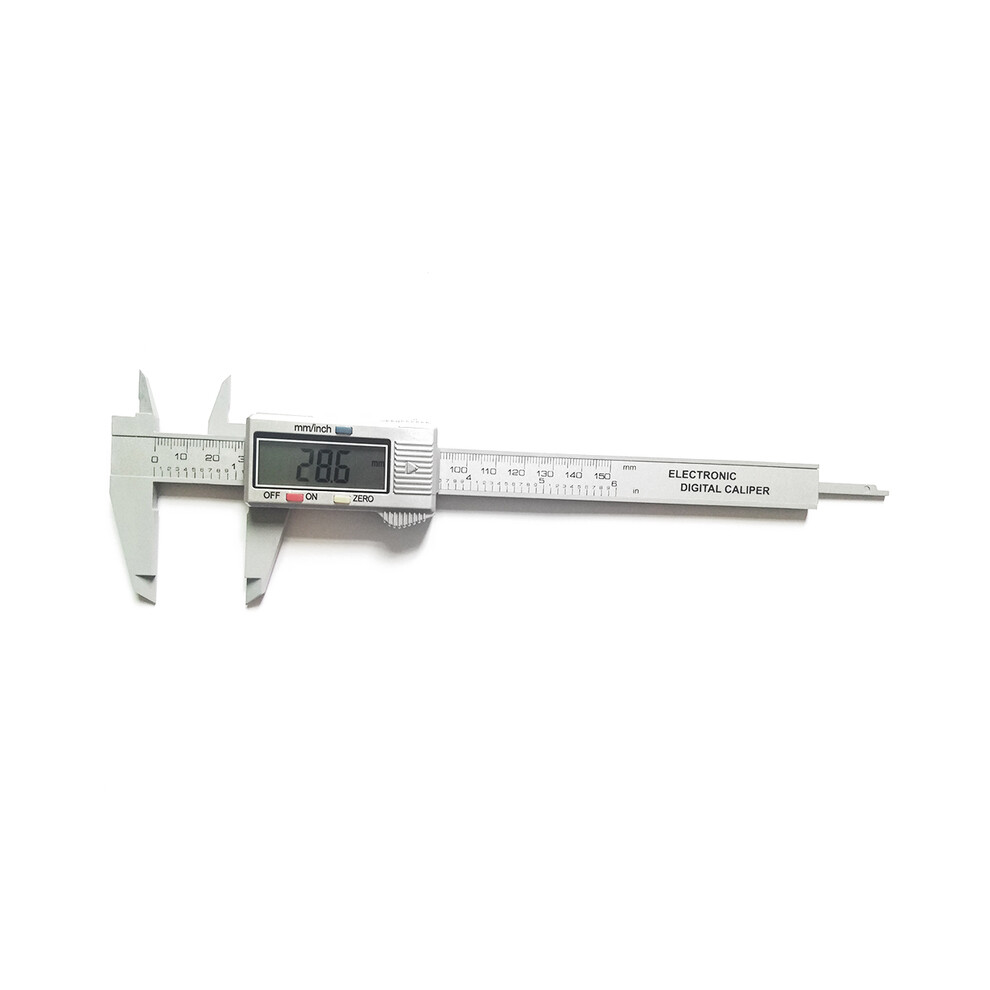 (Silver) Digital Vernier Calipers Measure 150Mm 6Inch Lcd Electronic Carbon Fiber Gauge Height Measuring Instruments 9008532342798