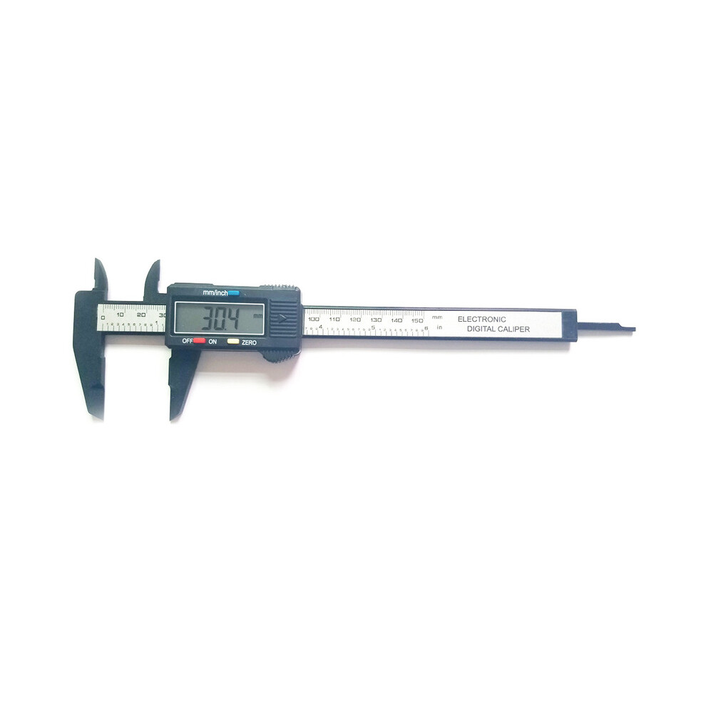 (Black) Digital Vernier Calipers Measure 150Mm 6Inch Lcd Electronic Carbon Fiber Gauge Height Measuring Instruments 9008532343153