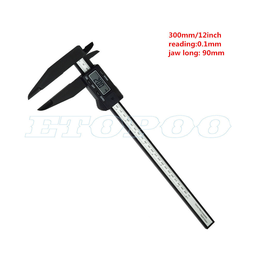 (300Mm Carbon Fiber) Stainless Steel Digital Caliper Messschieber Paquimetro Electronic Carbon Fiber Vernier Caliper Gauge 9008532346871