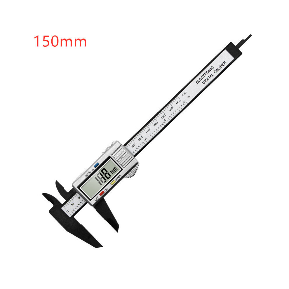(Digital Silverblack) 150Mm 100Mm Electronic Digital Caliper Carbon Fiber Dial Vernier Caliper Gauge Micrometer Measuring 9008532344068