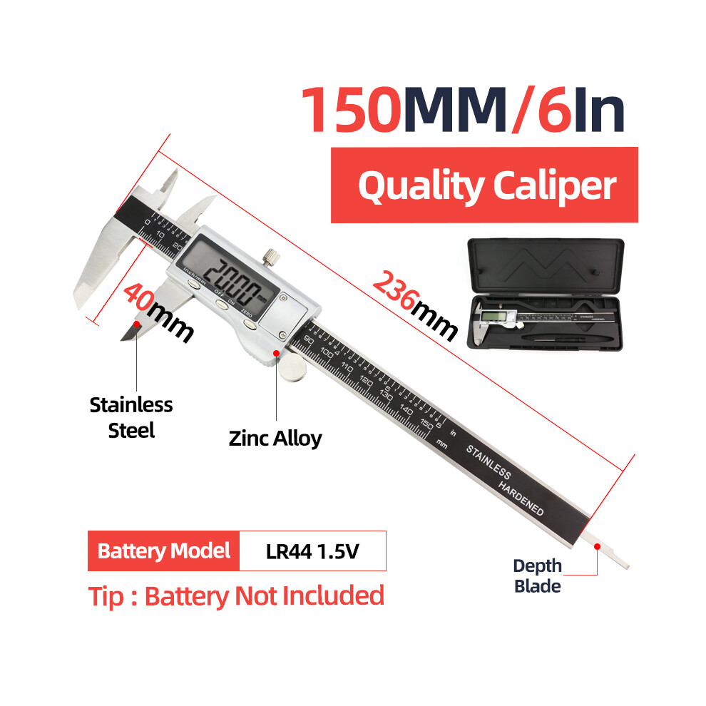 (Box Quality Caliper) Vernier Caliper Professional Pachymeter Carpentry Tools Measuring Tool Micrometer Ruler Stainless Steel 9008532340121