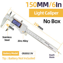 (Light Caliper) Fraction Digital Caliper Digital Micrometer Ruler Stainless Steel Gauge Vernier Calipers Instrument