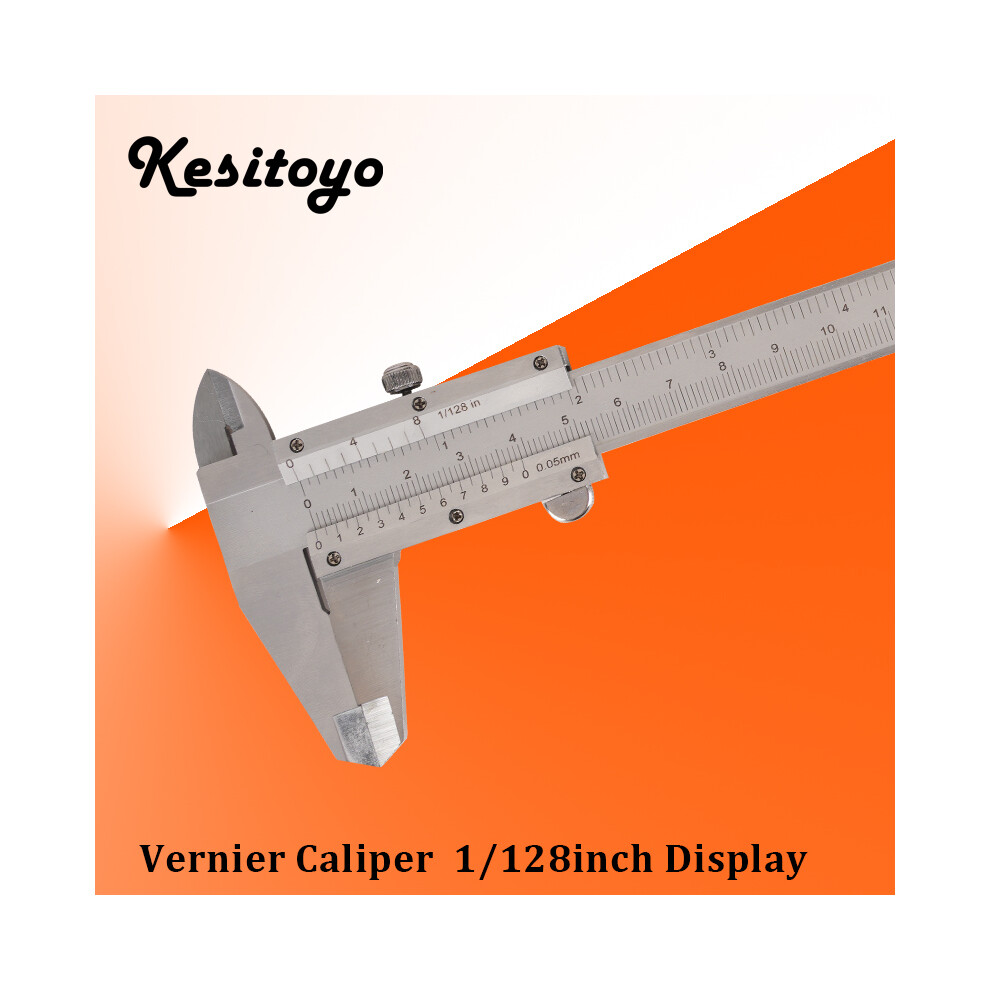 (Carbonsteel128inch) Vernier Caliper Stainless Steel Caliper Accuracy 0.02Mm Metric Inch Mircometer Gauge Measuring Tools 9008532344860