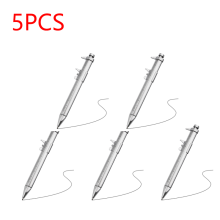 (Black 5 PCS) 2 in 1 Caliper Type Ballpoint Pen Vernier Bullet-tip Design Stationery Portable Tools for Kids Children