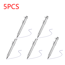 (Blue 5 PCS) 2 in 1 Caliper Type Ballpoint Pen Vernier Bullet-tip Design Stationery Portable Tools for Kids Children