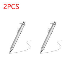 (Black 2 PCS) 2 in 1 Caliper Type Ballpoint Pen Vernier Bullet-tip Design Stationery Portable Tools for Kids Children