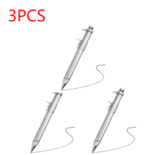 (Blue 3 PCS) 2 in 1 Caliper Type Ballpoint Pen Vernier Bullet-tip Design Stationery Portable Tools for Kids Children