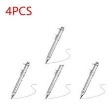 (Black 4 PCS) 2 in 1 Caliper Type Ballpoint Pen Vernier Bullet-tip Design Stationery Portable Tools for Kids Children