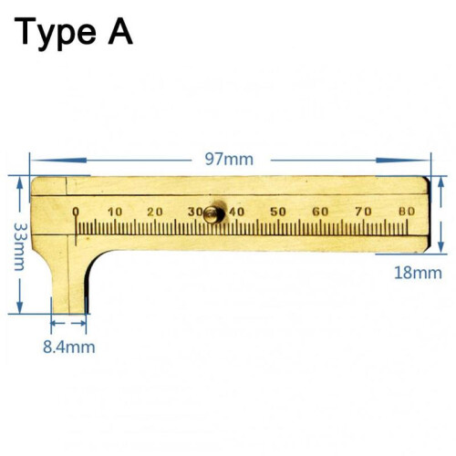80mm Scale Ruler (Type-A) 80mm 100mm Vernier Caliper Mini Single Double Scale Brass ...