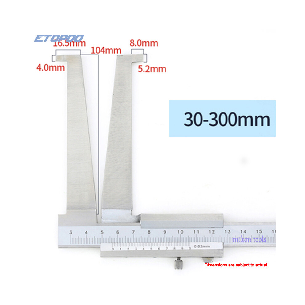 (30-300Mm) Inner Groove Caliper Inside Vernier Caliper Stainless Steel Long Claw For Inner Diameter Measurement 9008532348424