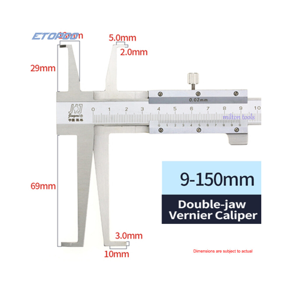 (9-150Mm) Inner Groove Caliper Inside Vernier Caliper Stainless Steel Long Claw For Inner Diameter Measurement 9008532346604