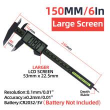 (Caliper Large 150mm) Digital Caliper Electronic Plastic Calipers Vernier Measuring Tools Carpentry Tool Ruler Large Screen