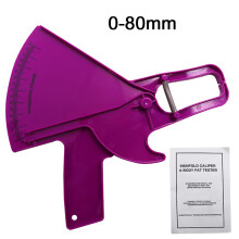(Purple) 0-80mm Body Fat Measure Tester Analyzer Sebum Caliper Clamp Shaped Ruler Skinfold Test Instrument Measuring