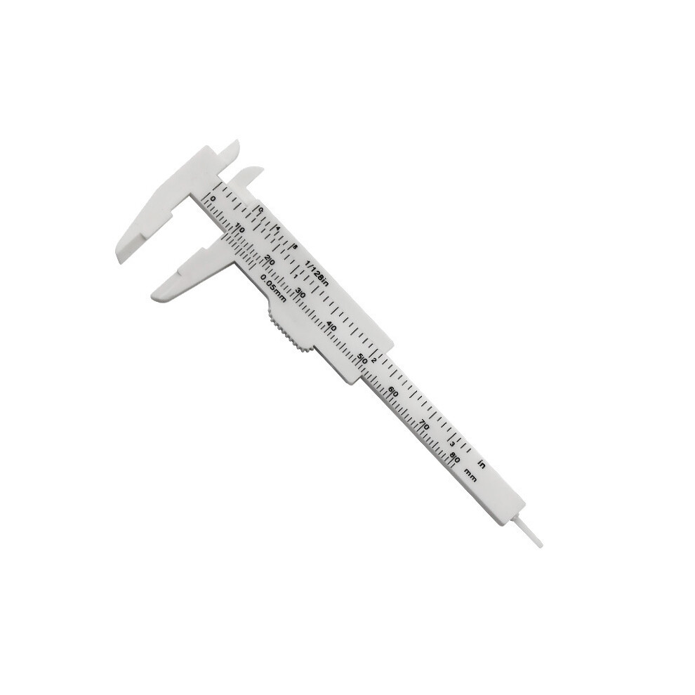 (White) Mini 0-80Mm Double Scale Plastic Vernier Caliper Ruler Measuring Student Calipers Measuring Tool Calipers 9008532350861