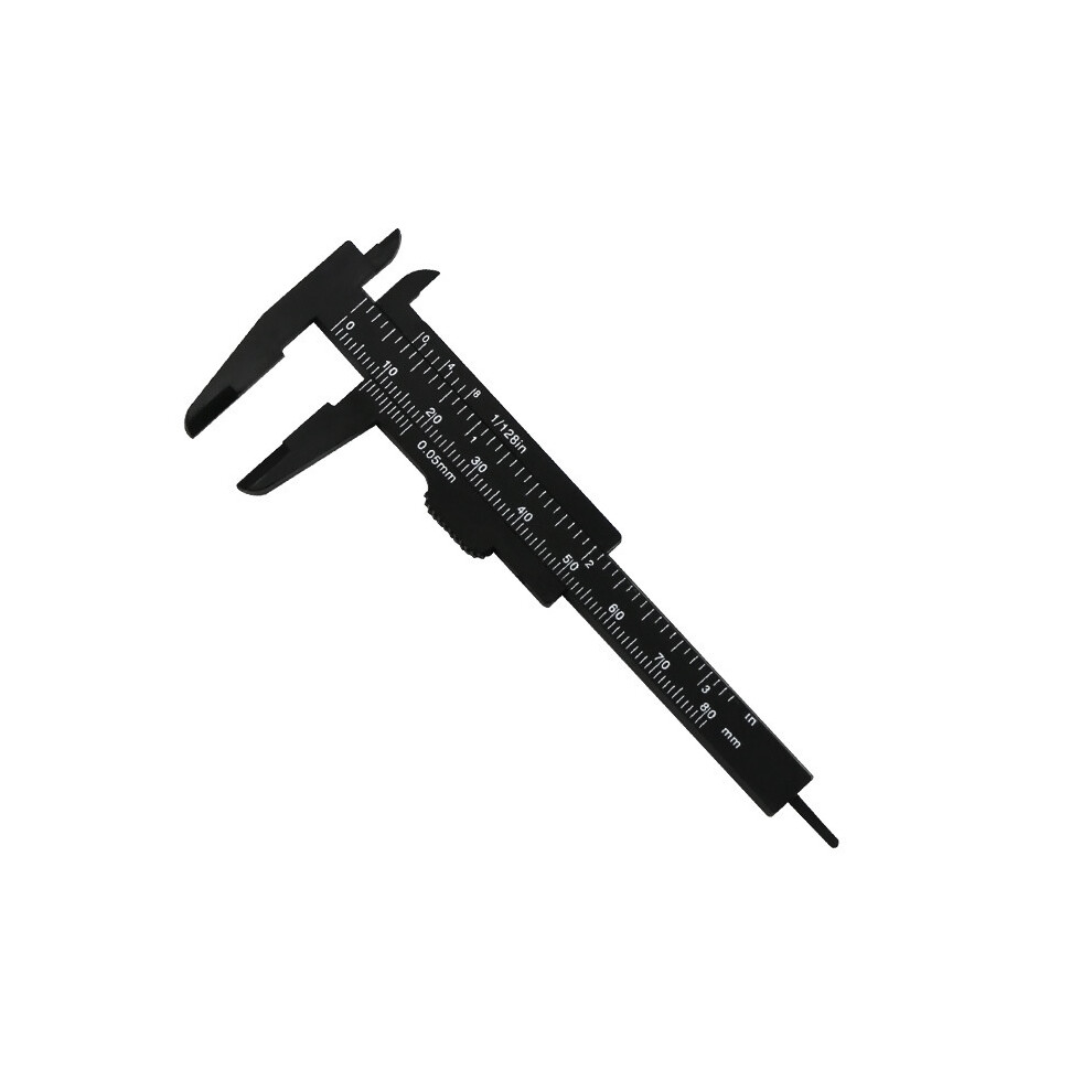 (Black) Mini 0-80Mm Double Scale Plastic Vernier Caliper Ruler Measuring Student Calipers Measuring Tool Calipers 9008532350854