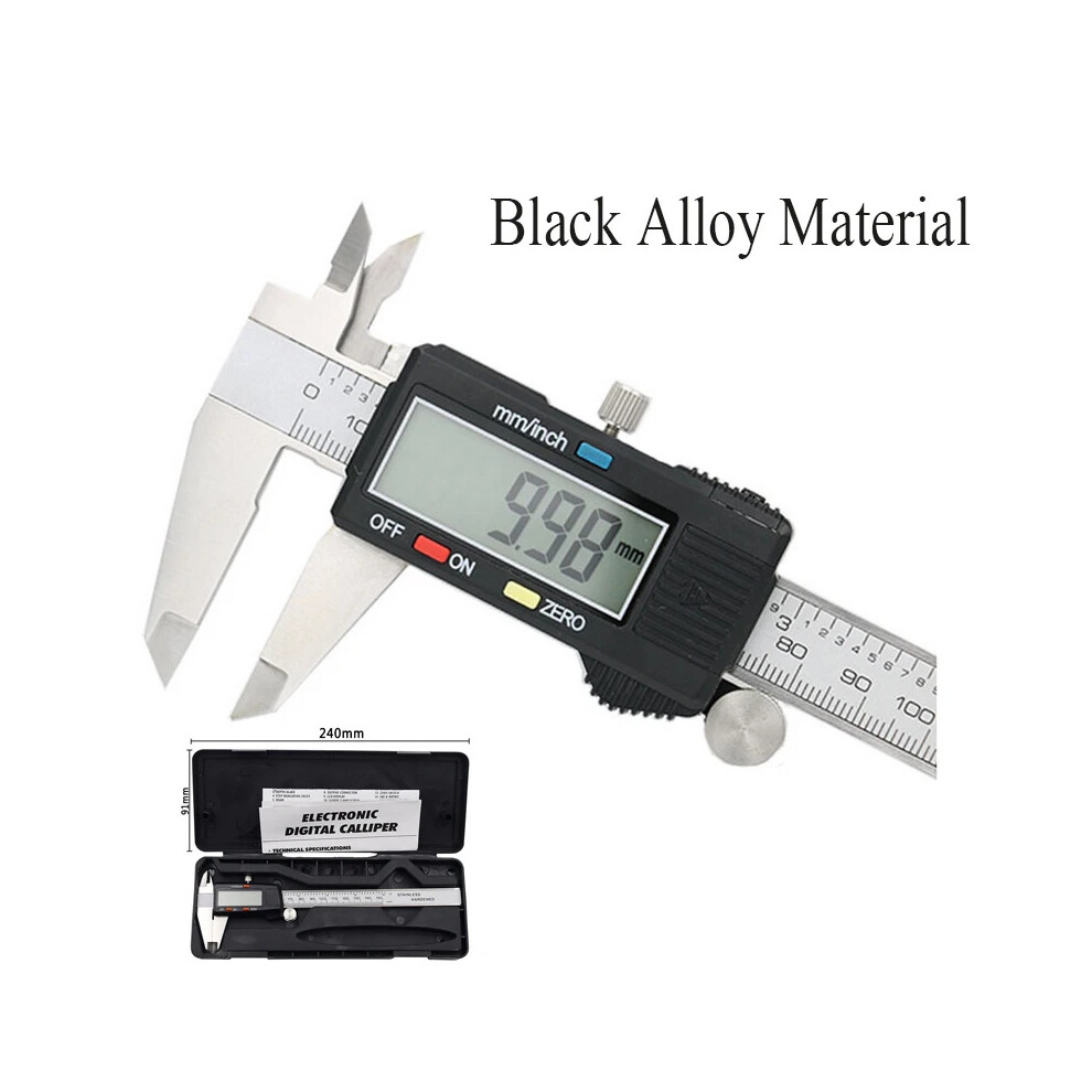 (Black Alloy) Measuring Tool Stainless Steel Digital Caliper 6 "150Mm Messschieber Paquimetro Vernier Calipers Ruler 9008532345508