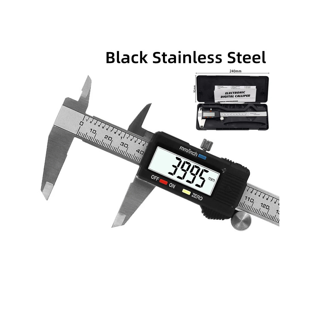 (Black Steel) Measuring Tool Stainless Steel Digital Caliper 6 "150Mm Messschieber Paquimetro Vernier Calipers Ruler 9008532344419
