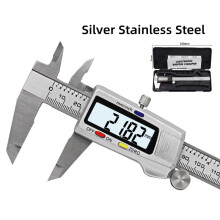 (silver Steel) Measuring Tool Stainless Steel Digital Caliper 6 "150mm Messschieber Paquimetro Vernier Calipers Ruler