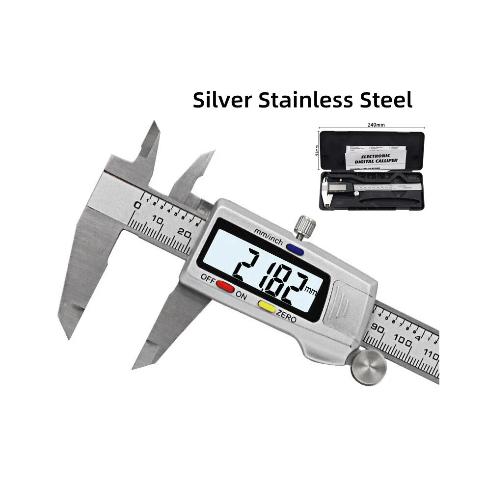 (Silver Steel) Measuring Tool Stainless Steel Digital Caliper 6 "150Mm Messschieber Vernier Calipers Ruler New Paquimetro 9008532345515