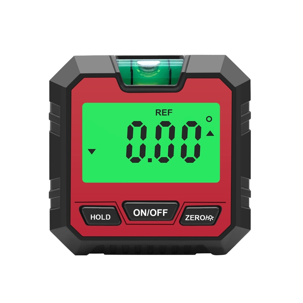 (Red With Bubble) Digital Angle Finder & Electronic Level 3-In-1 Digital Level/Protractor/Inclinometer/Angle Gauge Magnetic 9008532344501
