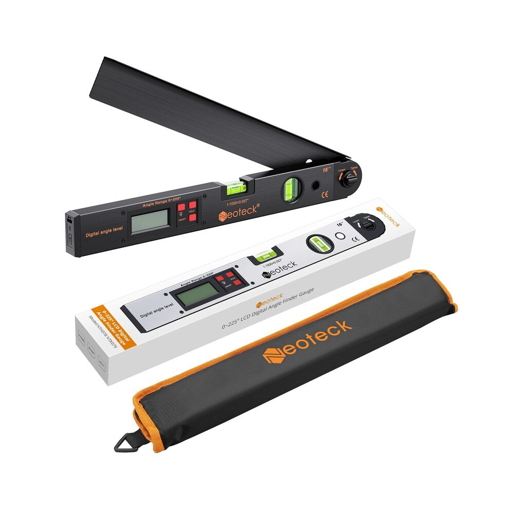 (Ntk079c) Neoteck 0-225 Lcd Digital Protractor Spirit Level Angle Finder Gauge Meter 400Mm Electronic Measurement 9008532341029
