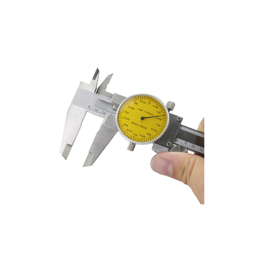 (Inch Size) 0.02Mm Precision Micrometer Gauge 6Inch 1024 Inch Size Stainless Steel Dial Vernier Caliper 9008532347892