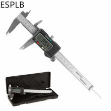 (Black with Box) ESPLB Stainless Steel Caliper Electronic LCD Digital Vernier Scale Caliper 6 inch 6'' 150mm Measuring