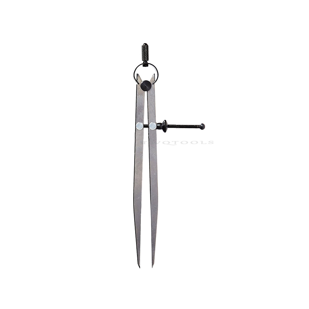(Black) 8 Inch Adjustable Divider Leather Compass Lockable Metal Spring Caliper Gauge Woodworking Metalworking 9008532344747