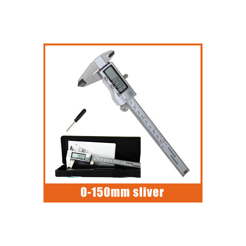 (0-150Mm Sliver) Dial Caliper Metal Vernier Caliper Digital Electronic Caliper Micrometer Ruler Depth Measuring Tool 9008532339088