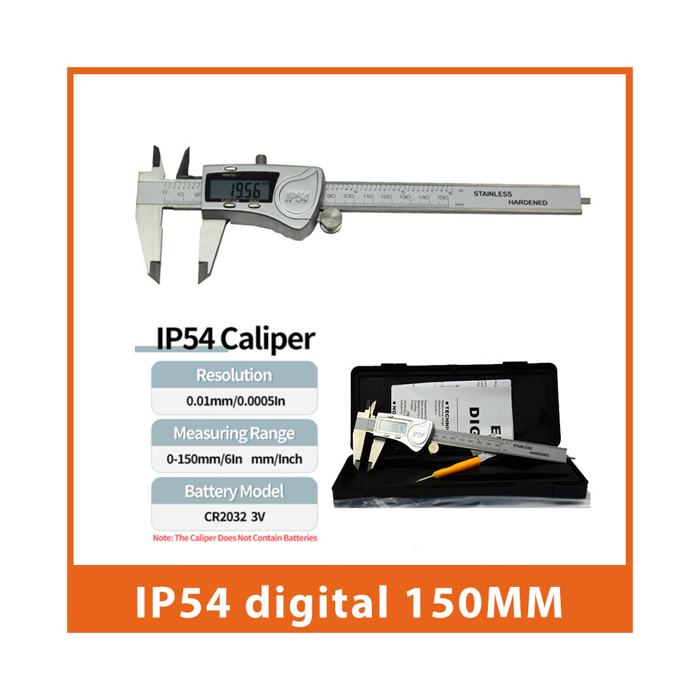 (Ip54 Digital) Dial Caliper Metal Vernier Caliper Digital Electronic Caliper Micrometer Ruler Depth Measuring Tool 9008532340084