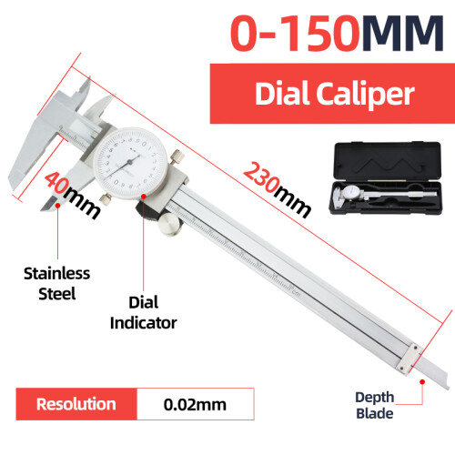 (Box Dial Caliper) Quality Caliper Professional And Digital Pachymeter Woodworking Tools Micrometer Depth Guage Pachometer