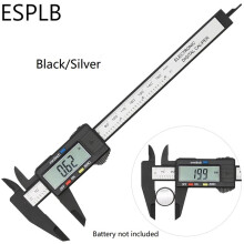 (black) ESPLB 150mm Plastic Vernier Caliper 6 inch LCD Screen Electronic Digital Caliper Carbon Fiber Millimeter