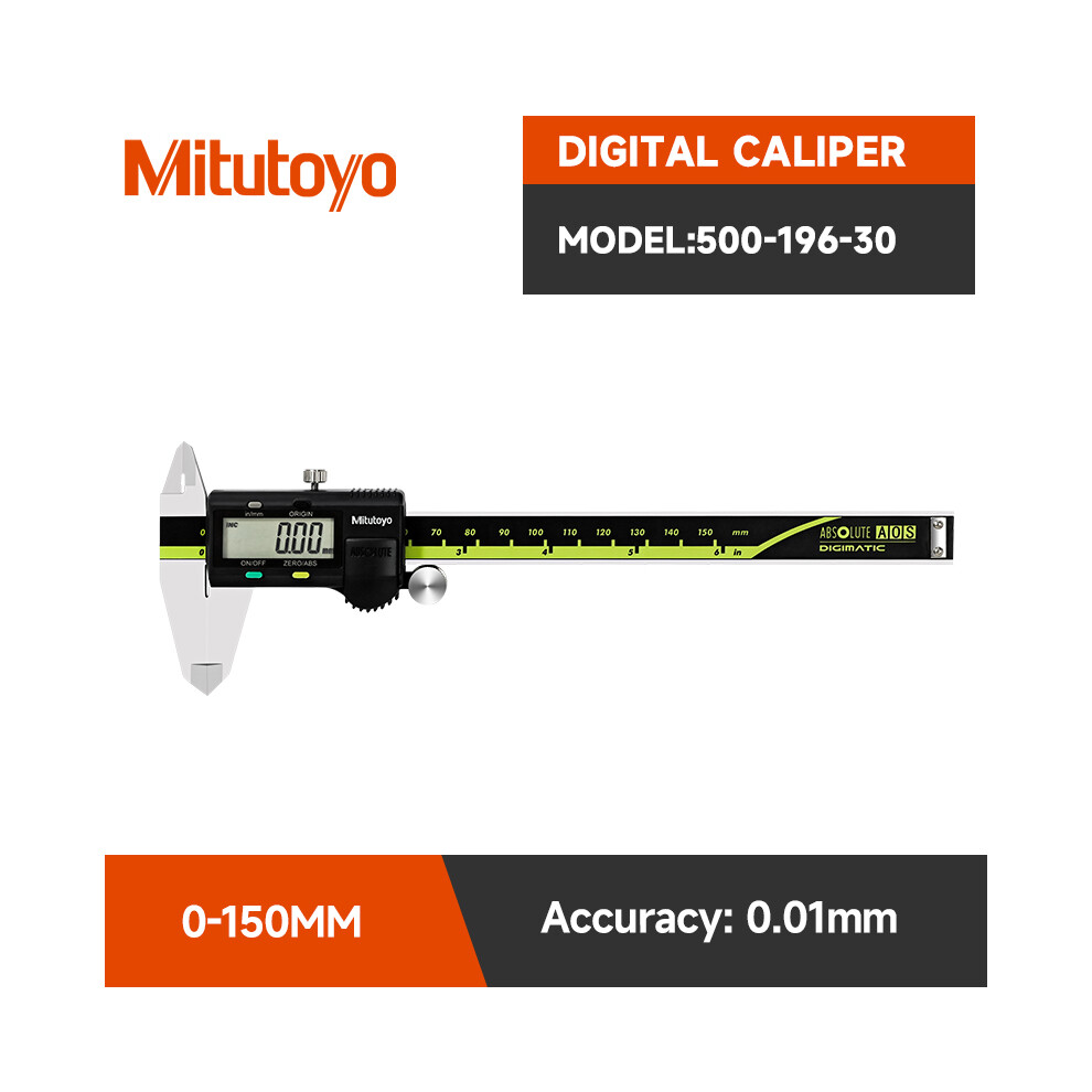 (500-196-30 150MM) Mitutoyo Electronic Vernier Caliper Digital Calipers  Stainless Steel Accurate Measurement Tools