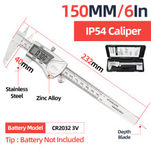 (Box IP54 Caliper) Metal Caliper Digital Pachometer Professional Vernier Caliber Measuring Tools Woodworking Thickness