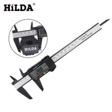 (YBKC005 plastics) HILDA 6 Inch 150mm Digital Vernier Caliper LCD Electronic Carbon Fiber Stainless Steel Micrometer Measuring