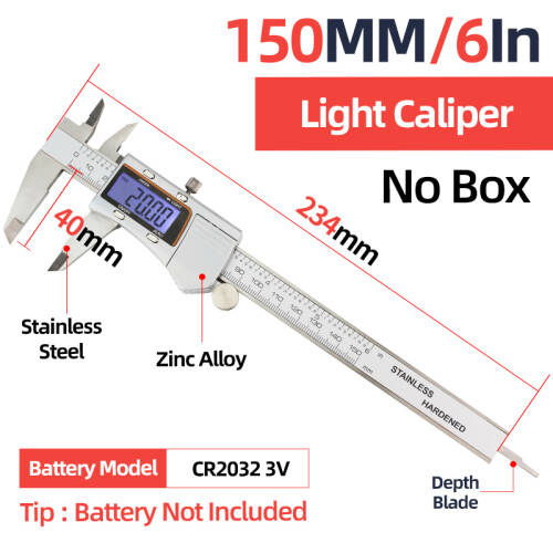 (Light Caliper) Metal Caliper Digital Pachometer Professional Vernier Caliber Measuring Tools Woodworking Thickness
