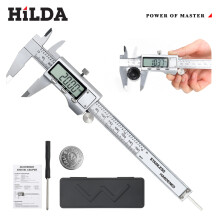 (YBKC035) HILDA 6 Inch 150mm Digital Vernier Caliper LCD Electronic Carbon Fiber Stainless Steel Micrometer Measuring
