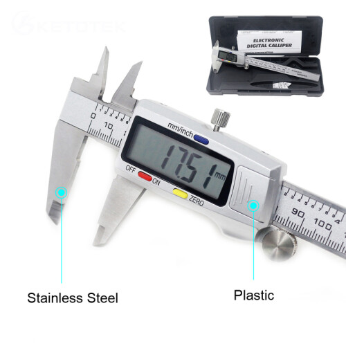 (Basic With box) 6 Inch 150mm Digital Vernier Caliper Stainless Steel Micrometer Measuring Tool Depth Ruler Messschieber